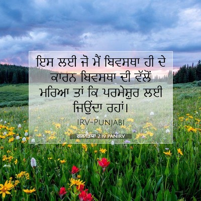 Picture 07 - ਗਲਾਤਿਯਾ 2:19 PANIRV - ਇਸ ਲਈ ਜੋ ਮੈਂ ਬਿਵਸਥਾ - Bible Verse Picture