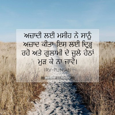 Picture 07 - ਗਲਾਤਿਯਾ 5:1 PANIRV - ਅਜ਼ਾਦੀ ਲਈ ਮਸੀਹ ਨੇ - Bible Verse Picture