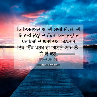 Picture 07 - ਗਿਣਤੀ 1:2 PANIRV - ਕਿ ਇਸਰਾਏਲੀਆਂ ਦੀ - Bible Verse Picture