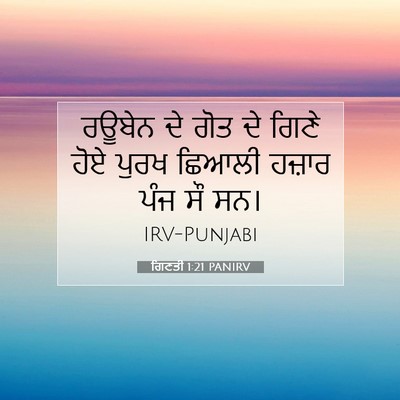 Picture 07 - ਗਿਣਤੀ 1:21 PANIRV - ਰਊਬੇਨ ਦੇ ਗੋਤ ਦੇ - Bible Verse Picture