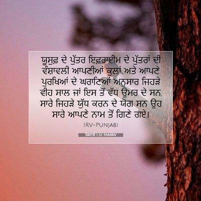 Picture 07 - ਗਿਣਤੀ 1:32 PANIRV - ਯੂਸੁਫ਼ ਦੇ ਪੁੱਤਰ - Bible Verse Picture
