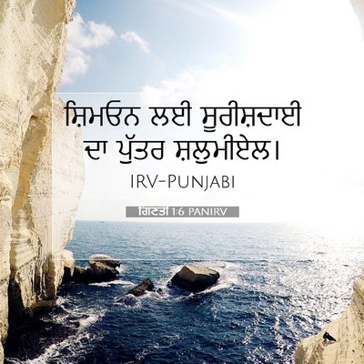 Picture 07 - ਗਿਣਤੀ 1:6 PANIRV - ਸ਼ਿਮਓਨ ਲਈ - Bible Verse Picture