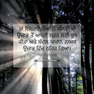 Picture 07 - ਗਿਣਤੀ 10:12 PANIRV - ਤਾਂ ਇਸਰਾਏਲੀਆਂ ਨੇ - Bible Verse Picture