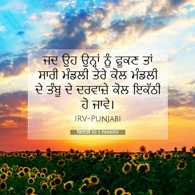 Picture 07 - ਗਿਣਤੀ 10:3 PANIRV - ਜਦ ਉਹ ਉਨ੍ਹਾਂ ਨੂੰ - Bible Verse Picture