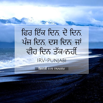 Picture 07 - ਗਿਣਤੀ 11:19 PANIRV - ਫਿਰ ਇੱਕ ਦਿਨ, ਦੋ ਦਿਨ, - Bible Verse Picture