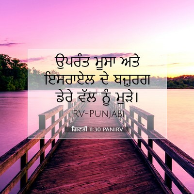 Picture 07 - ਗਿਣਤੀ 11:30 PANIRV - ਉਪਰੰਤ ਮੂਸਾ ਅਤੇ - Bible Verse Picture