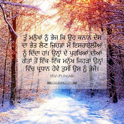 Picture 07 - ਗਿਣਤੀ 13:2 PANIRV - ਤੂੰ ਮਨੁੱਖਾਂ ਨੂੰ - Bible Verse Picture