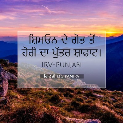 Picture 07 - ਗਿਣਤੀ 13:5 PANIRV - ਸ਼ਿਮਓਨ ਦੇ ਗੋਤ ਤੋਂ - Bible Verse Picture