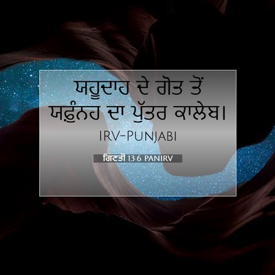 Picture 07 - ਗਿਣਤੀ 13:6 PANIRV - ਯਹੂਦਾਹ ਦੇ ਗੋਤ ਤੋਂ - Bible Verse Picture