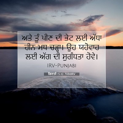 Picture 07 - ਗਿਣਤੀ 15:10 PANIRV - ਅਤੇ ਤੂੰ ਪੀਣ ਦੀ ਭੇਟ - Bible Verse Picture