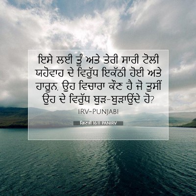 Picture 07 - ਗਿਣਤੀ 16:11 PANIRV - ਇਸੇ ਲਈ ਤੂੰ ਅਤੇ ਤੇਰੀ - Bible Verse Picture