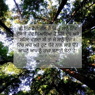 Picture 07 - ਗਿਣਤੀ 16:13 PANIRV - ਕੀ ਇਹ ਛੋਟੀ ਗੱਲ ਹੈ - Bible Verse Picture