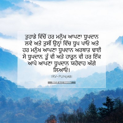 Picture 07 - ਗਿਣਤੀ 16:17 PANIRV - ਤੁਹਾਡੇ ਵਿੱਚੋਂ ਹਰ - Bible Verse Picture
