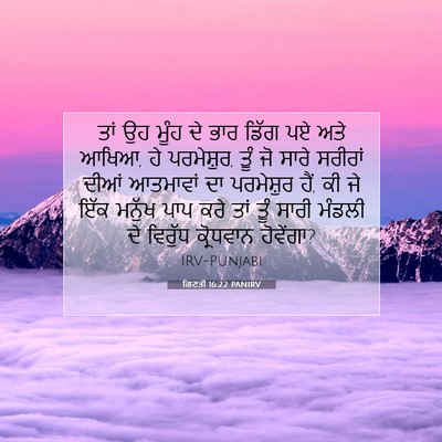 Picture 07 - ਗਿਣਤੀ 16:22 PANIRV - ਤਾਂ ਉਹ ਮੂੰਹ ਦੇ ਭਾਰ - Bible Verse Picture