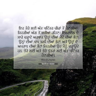 Picture 07 - ਗਿਣਤੀ 18:9 PANIRV - ਇਹ ਤੇਰੇ ਲਈ ਅੱਤ - Bible Verse Picture