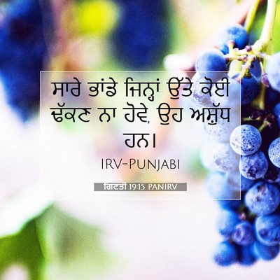 Picture 07 - ਗਿਣਤੀ 19:15 PANIRV - ਸਾਰੇ ਭਾਂਡੇ - Bible Verse Picture