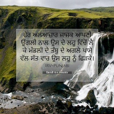 Picture 07 - ਗਿਣਤੀ 19:4 PANIRV - ਫੇਰ ਅਲਆਜ਼ਾਰ ਜਾਜਕ - Bible Verse Picture