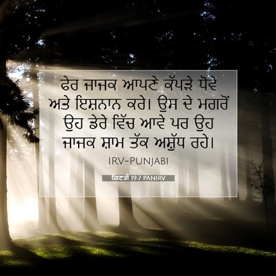 Picture 07 - ਗਿਣਤੀ 19:7 PANIRV - ਫੇਰ ਜਾਜਕ ਆਪਣੇ - Bible Verse Picture