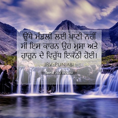 Picture 07 - ਗਿਣਤੀ 20:2 PANIRV - ਉੱਥੇ ਮੰਡਲੀ ਲਈ ਪਾਣੀ - Bible Verse Picture