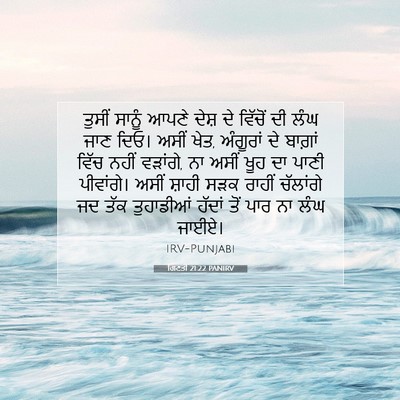 Picture 07 - ਗਿਣਤੀ 21:22 PANIRV - ਤੁਸੀਂ ਸਾਨੂੰ ਆਪਣੇ - Bible Verse Picture