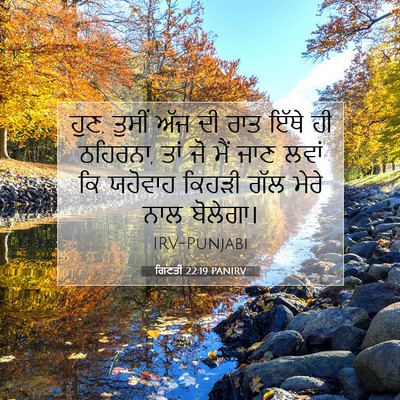 Picture 07 - ਗਿਣਤੀ 22:19 PANIRV - ਹੁਣ, ਤੁਸੀਂ ਅੱਜ ਦੀ - Bible Verse Picture