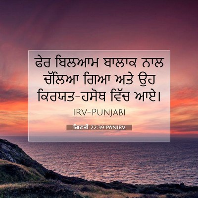 Picture 07 - ਗਿਣਤੀ 22:39 PANIRV - ਫੇਰ ਬਿਲਆਮ ਬਾਲਾਕ - Bible Verse Picture