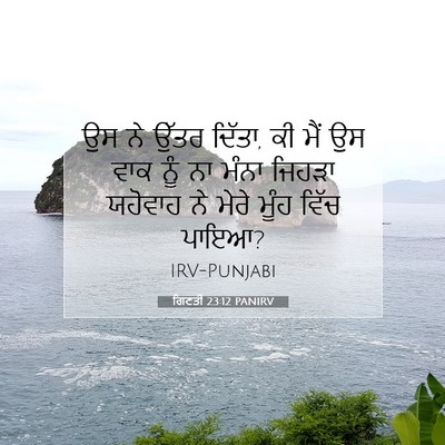 Picture 07 - ਗਿਣਤੀ 23:12 PANIRV - ਉਸ ਨੇ ਉੱਤਰ ਦਿੱਤਾ, - Bible Verse Picture
