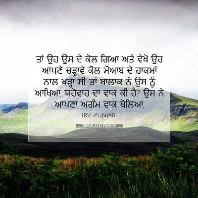 Picture 07 - ਗਿਣਤੀ 23:17 PANIRV - ਤਾਂ ਉਹ ਉਸ ਦੇ ਕੋਲ - Bible Verse Picture