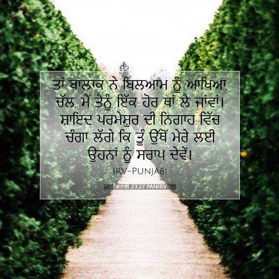 Picture 07 - ਗਿਣਤੀ 23:27 PANIRV - ਤਾਂ ਬਾਲਾਕ ਨੇ ਬਿਲਆਮ - Bible Verse Picture