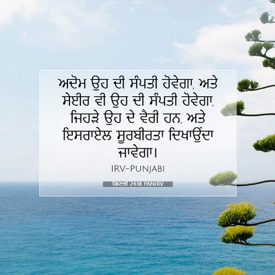 Picture 07 - ਗਿਣਤੀ 24:18 PANIRV - ਅਦੋਮ ਉਹ ਦੀ ਸੰਪਤੀ - Bible Verse Picture