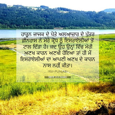 Picture 07 - ਗਿਣਤੀ 25:11 PANIRV - ਹਾਰੂਨ ਜਾਜਕ ਦੇ ਪੋਤੇ - Bible Verse Picture