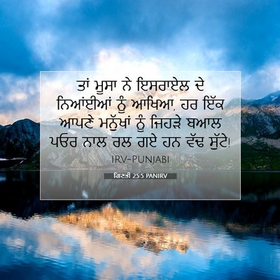 Picture 07 - ਗਿਣਤੀ 25:5 PANIRV - ਤਾਂ ਮੂਸਾ ਨੇ ਇਸਰਾਏਲ - Bible Verse Picture