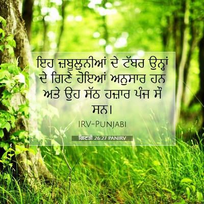 Picture 07 - ਗਿਣਤੀ 26:27 PANIRV - ਇਹ ਜ਼ਬੂਲੁਨੀਆਂ ਦੇ - Bible Verse Picture