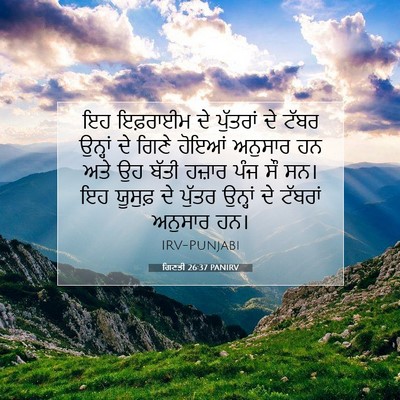 Picture 07 - ਗਿਣਤੀ 26:37 PANIRV - ਇਹ ਇਫ਼ਰਾਈਮ ਦੇ - Bible Verse Picture
