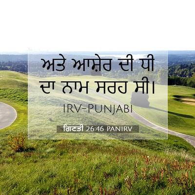 Picture 07 - ਗਿਣਤੀ 26:46 PANIRV - ਅਤੇ ਆਸ਼ੇਰ ਦੀ ਧੀ ਦਾ - Bible Verse Picture