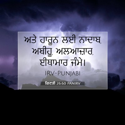 Picture 07 - ਗਿਣਤੀ 26:60 PANIRV - ਅਤੇ ਹਾਰੂਨ ਲਈ ਨਾਦਾਬ, - Bible Verse Picture