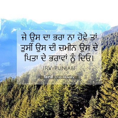 Picture 07 - ਗਿਣਤੀ 27:10 PANIRV - ਜੇ ਉਸ ਦਾ ਭਰਾ ਨਾ - Bible Verse Picture