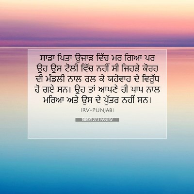 Picture 07 - ਗਿਣਤੀ 27:3 PANIRV - ਸਾਡਾ ਪਿਤਾ ਉਜਾੜ - Bible Verse Picture