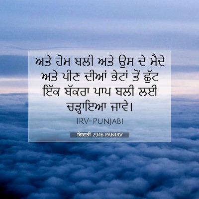 Picture 07 - ਗਿਣਤੀ 29:16 PANIRV - ਅਤੇ ਹੋਮ ਬਲੀ ਅਤੇ ਉਸ - Bible Verse Picture