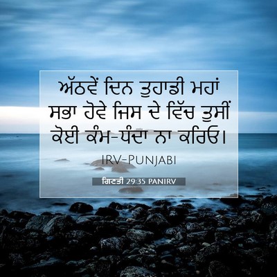 Picture 07 - ਗਿਣਤੀ 29:35 PANIRV - ਅੱਠਵੇਂ ਦਿਨ ਤੁਹਾਡੀ - Bible Verse Picture