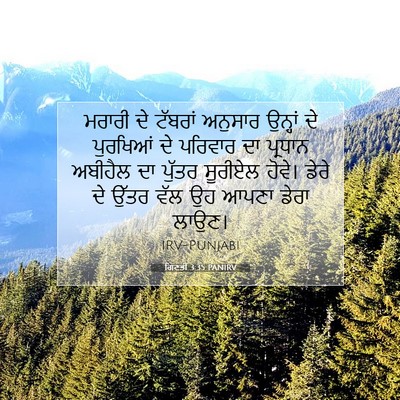 Picture 07 - ਗਿਣਤੀ 3:35 PANIRV - ਮਰਾਰੀ ਦੇ ਟੱਬਰਾਂ - Bible Verse Picture
