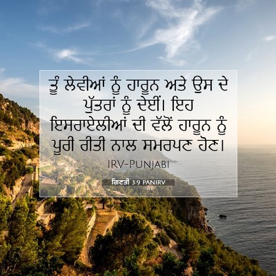 Picture 07 - ਗਿਣਤੀ 3:9 PANIRV - ਤੂੰ ਲੇਵੀਆਂ ਨੂੰ - Bible Verse Picture