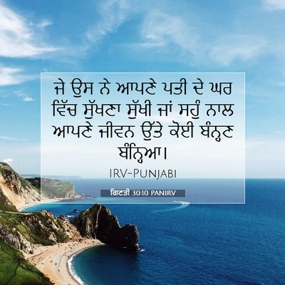 Picture 07 - ਗਿਣਤੀ 30:10 PANIRV - ਜੇ ਉਸ ਨੇ ਆਪਣੇ ਪਤੀ - Bible Verse Picture