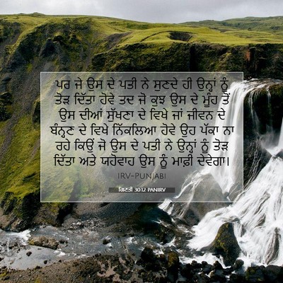 Picture 07 - ਗਿਣਤੀ 30:12 PANIRV - ਪਰ ਜੇ ਉਸ ਦੇ ਪਤੀ ਨੇ - Bible Verse Picture