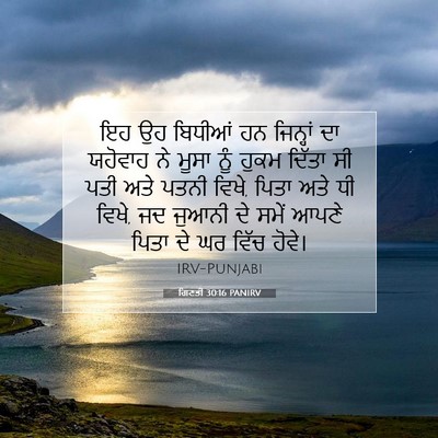 Picture 07 - ਗਿਣਤੀ 30:16 PANIRV - ਇਹ ਉਹ ਬਿਧੀਆਂ ਹਨ - Bible Verse Picture