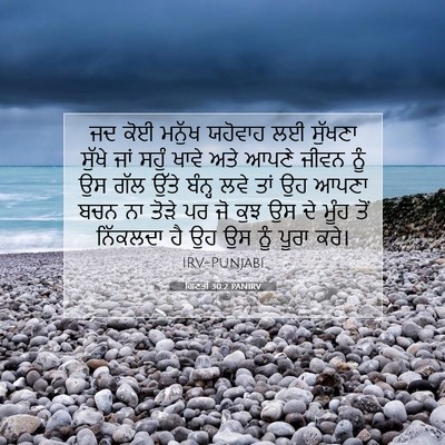 Picture 07 - ਗਿਣਤੀ 30:2 PANIRV - ਜਦ ਕੋਈ ਮਨੁੱਖ - Bible Verse Picture