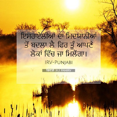 Picture 07 - ਗਿਣਤੀ 31:2 PANIRV - ਇਸਰਾਏਲੀਆਂ ਦਾ - Bible Verse Picture