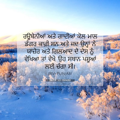 Picture 07 - ਗਿਣਤੀ 32:1 PANIRV - ਰਊਬੇਨੀਆਂ ਅਤੇ - Bible Verse Picture