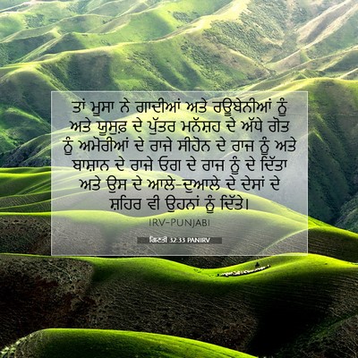 Picture 07 - ਗਿਣਤੀ 32:33 PANIRV - ਤਾਂ ਮੂਸਾ ਨੇ ਗਾਦੀਆਂ - Bible Verse Picture