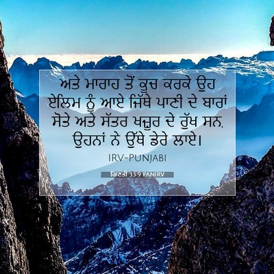 Picture 07 - ਗਿਣਤੀ 33:9 PANIRV - ਅਤੇ ਮਾਰਾਹ ਤੋਂ ਕੂਚ - Bible Verse Picture